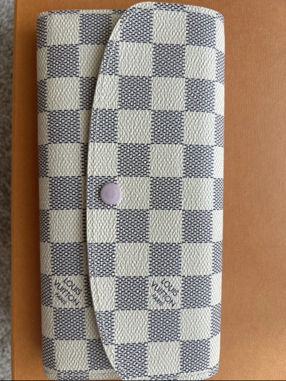 Louis Vuitton Damier Azur Sarah Wallet Pink Interior Authentic BOX NOT INCLUDED
